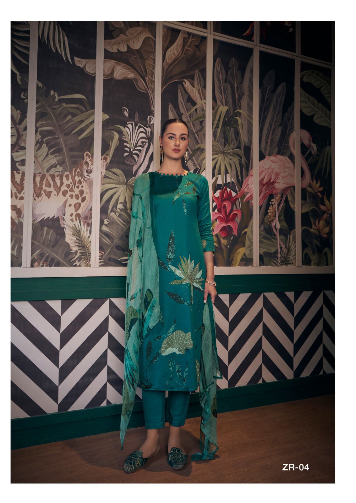 Zara Heavy Jam Satin Digital Printed Dress Material Wholesale Clothing Suppliers In India